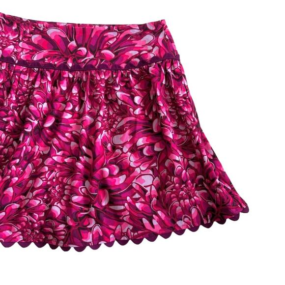 Kika Vargas X Target Skirt Pink Mum Floral Scalloped Edges Pockets Mini Size 8 - Picture 9 of 12